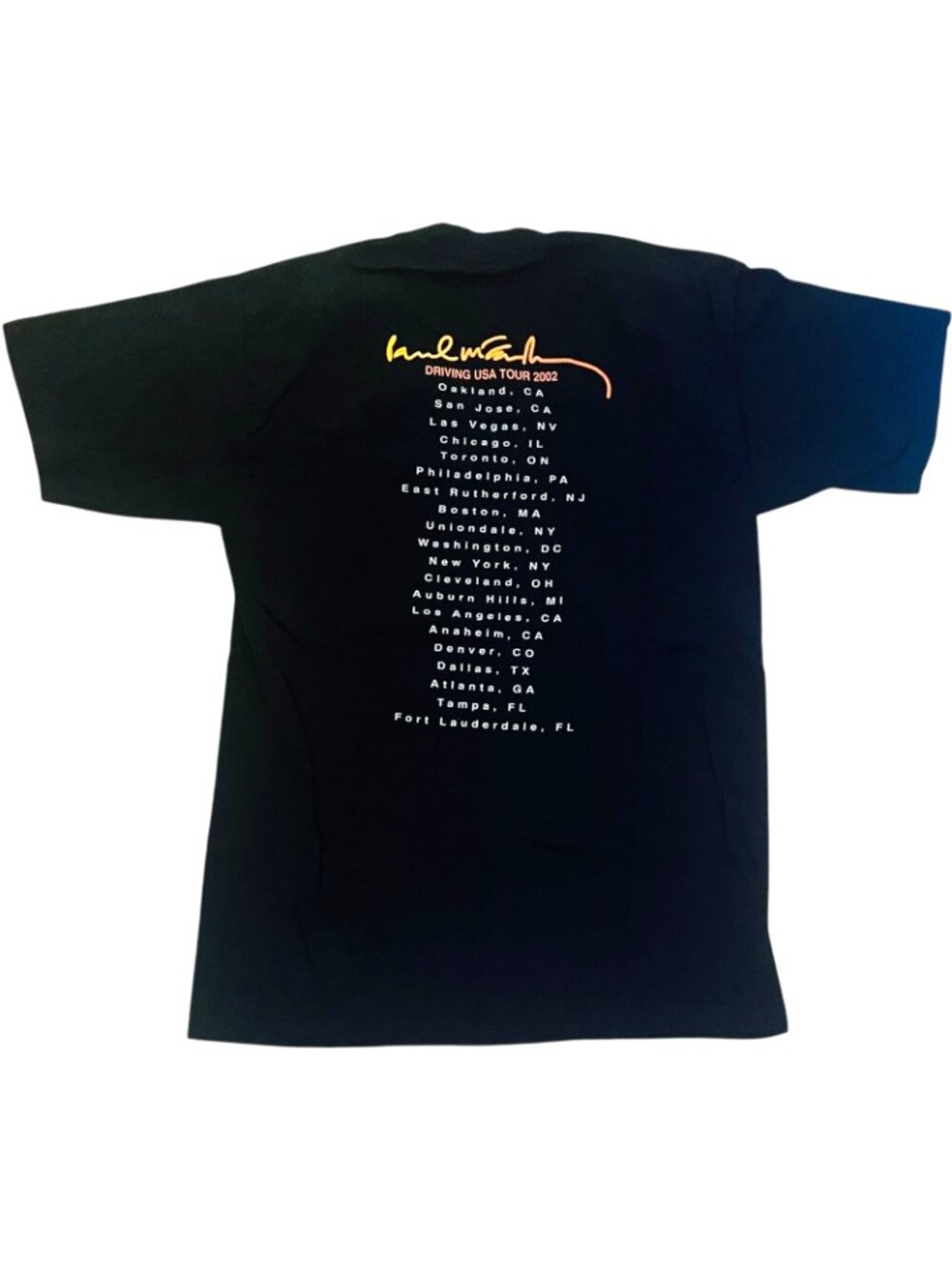 PAUL McCARTNEY CONCERT SHIRT Driving USA Tour Cities Dates 2002 Beatles - Large - Picture 2 of 4